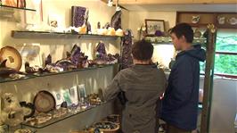 Ash and Zac check out the gift shop at the Camel Trail Tea garden